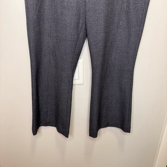 A.L.C Grey Plaid Flare Leg Trouser Pants Exposed Zipper Size 10 - Picture 10 of 16